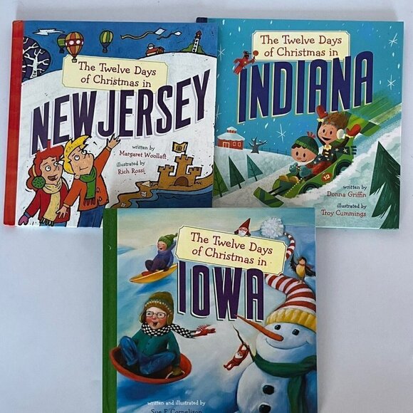 The 12 Days of Christmas-New Jersey Indiana & Iowa (So3) Great Classroom Gift! - Picture 1 of 10